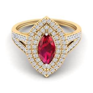 Bague en or massif 14 carats sertie de rubis et de diamants, fabrication artisanale REYES, OEM ODM, bijoux fins sur mesure pour femmes, création de bijoux de mariage. - Product Image 6