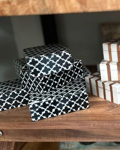 Hexagon Wooden <b>Box</b> Set Black White Geometric Pattern Handmade Tabletop Decoration Modern Home Decor Craft Gift - Product Image 4