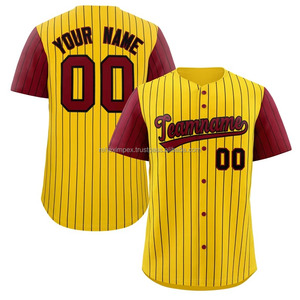 Classic unisex pinstripe baseball jersey featuring breathable fabric and custom digital-printed name and logo - Product Image 4