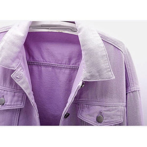 Chaqueta vaquera morada para mujer, abrigo vaquero lavanda oversize, ropa exterior de moda para mujer, corte holgado, informal, con botones, nueva - Product Image 5