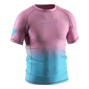 Custom Men's Short Sleeve Rashguard Compression Shirt MMA BJJ Gradient Dry Fit Sport Base Layer Swimming Surf <b>T</b>-shirt Gym Wear - Product Image 1