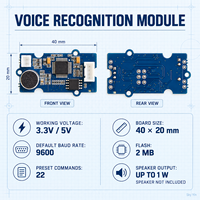 Module de reconnaissance vocale hors ligne avec commande vocale, 22 commandes, 3.3V 5V UART, carte d'interface homme-machine avec microphone