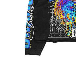 Sudadera con capucha corta para hombre, negra lavada, estilo urbano, con gráfico de calavera, con cremallera, 100% algodón, con bolsillo, ligera y transpirable - Product Image 3