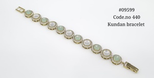 Pulsera Kundan 09599 con Cuentas de Rubí, Circonita Cúbica, Latón Chapado en Mehandi, Joyería Étnica para Mujer, Boda - Product Image 2