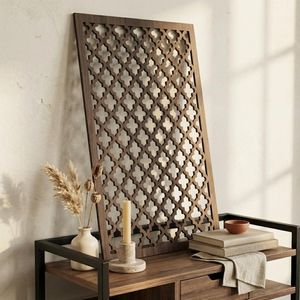 Arte de Pared de Madera Rectangular Estilo Mediterráneo Hecho a Mano Decoración Interior para Sala de Estar - Product Image 1
