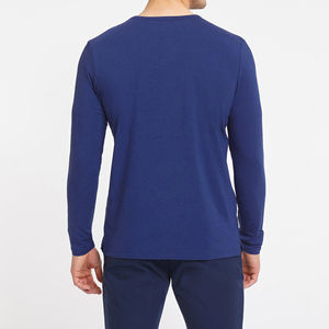 T-shirt de sport respirant à manches longues pour homme, grande taille, nouveau design, compression, avec logo frontal, 100 % coton, prix de gros abordable - Product Image 2