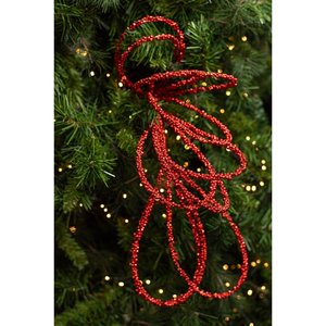 Branche décorative de luxe rouge en métal perlé de 12 pouces pour sapin de Noël (vente en gros usine) - Product Image 3