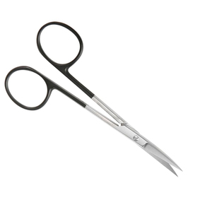 Ciseaux à iris de qualité supérieure, taille 4,5 pouces, lame courbée, poignée noire, acier inoxydable, ciseaux chirurgicaux pour iris avec logo - Product Image 4