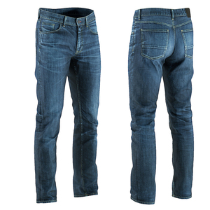 Jeans de Mezclilla para Hombre, Corte Slim Fit, Pierna Recta, Lavado a la Piedra, Cintura Media, Estilo Casual, Tela de Algodón, Estilo Otoñal - Product Image 1