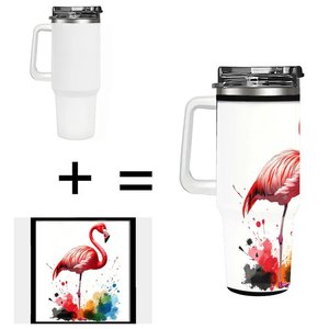 Stainless Steel Tumbler 40oz <b>Insulated</b> Travel Mug With Flamingo Design For Outdoor Use - Product Image 1