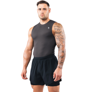 Camiseta sin mangas de compresión para hombre, ajuste muscular, para gimnasio, entrenamiento atlético, capa base, ropa deportiva Ink Activewear - Product Image 3