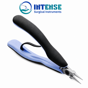 Pince de précision professionnelle pour la fabrication de bijoux, à mâchoires courbées, poignée ergonomique, action à ressort, outil de façonnage de fil - Product Image 1