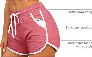 Shorts déchirés à bords bruts pour femme, en molleton, taille haute, poches latérales, cordon de serrage, taille élastique, coupe décontractée, tenue décontractée - Product Image 5