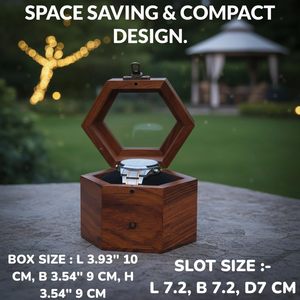 DECOR N UTILITY CRAFT Rosewood Rectangle Watch Box Single <b>Display</b> <b>Case</b> Handmade Polished Chain Closure Storage Men Vintage - Product Image 6
