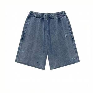 Pantalones Cortos Personalizados para Hombre, Desgastados, con Cordón en la Cintura Elástica, Dobladillo sin Rematar, Largo hasta la Rodilla, Estilo Vintage, Casual, para Verano - Product Image 2