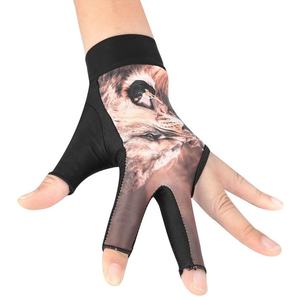 ถุงมือสนุกเกอร์แบบสวม 3 นิ้ว ยืดหยุ่นได้ ผลิตตามสั่ง OEM ODEM ดีไซน์ใหม่ทันสมัย ขายส่ง ผลิตจากโพลีเอสเตอร์/วิสโคส สำหรับกีฬาบิลเลียด เหมาะสำหรับทุกเพศ - Product Image 2