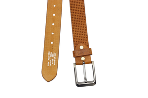 Ceinture pour homme en cuir véritable avec boucle, en cuir pleine fleur, bande de cuir épaisse, large, longue et épaisse, noire - Product Image 3