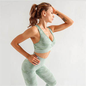 Ensemble de yoga respirant grande taille pour femme, soutien-gorge de sport sans couture à maintien moyen, 100 % coton, 2 pièces - Product Image 6
