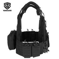 Gilet tactique modulaire multifonctionnel OEM en polyester noir, système MOLLE, résistant à l'eau, pour la chasse et les sports de plein air