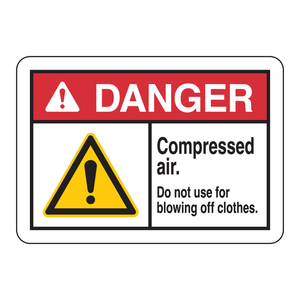Panneau d'avertissement d'air comprimé Brady Danger 7x10 pouces en aluminium durable pour les chantiers industriels - Product Image 2