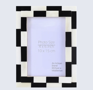 Accessoire en métal de cadre photo incrusté d'os en bois personnalisable de meilleure qualité fabriqué en Inde avec boîte-cadeau avec logo prix de gros - Product Image 1