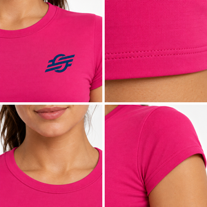 <b>Women</b> Crop <b>T</b> <b>Shirt</b> Short Sleeve Crew Neck Knitted Tee Breathable Cotton Spandex Casual Summer - Product Image 5
