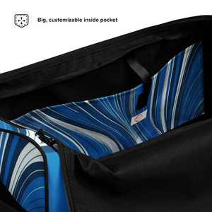 Bolsa Deportiva Azul a Rayas con Capacidad de 50-70L, Material 600D, Bolsa de Viaje y Gimnasio con Correa para el Hombro - Product Image 4