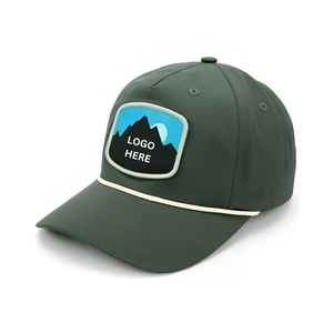 5-Panel Performance Golf Hat With Custom Logo Breathable Rope Baseball <b>Cap</b> Lightweight Fabric Plastic Back Closure Factory Price - Product Image 2