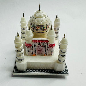 Modèle de marbre naturel carré d'intérieur Taj Mahal Statut attrayant et unique pour les cadeaux et l'article décoratif de table à la maison - Product Image 1