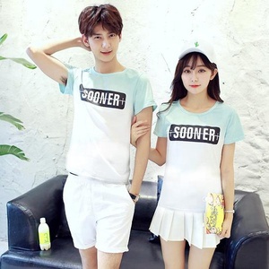 T-shirt en coton à col rond pour homme, manches courtes, imprimé, décontracté, streetwear d'été, t-shirt couple - Product Image 1