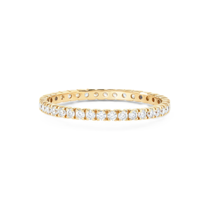 Magnifique alliance de fiançailles minimaliste en or massif 10K/14K avec diamants de laboratoire ronds certifiés IGI, bague d'éternité complète pour anniversaire - Product Image 1