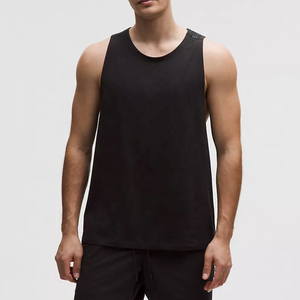 High Quality <b>Men's</b> Sporty Summer Hooded Workout <b>Vest</b> Loose Stand Collar T-Shirt Fitness Breathable Gym Tank Tops Running Knitted - Product Image 1