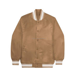 Men's Satin Bomber Baseball <b>Jacket</b> Solid Color Street Style Varsity <b>Jacket</b> Waterproof Design for Sale - Product Image 6