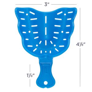 Kit professionnel de 12 porte-empreintes jetables perforées en plastique rigide pour prothèses dentaires, assortiment supérieur et inférieur - Product Image 5