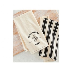Customizable Factory Direct Sale Organic Cotton Royal Riviera Pears Embroidered Dish Towel Kitchen Wedding <b>Table</b> <b>Easter</b> Decor - Product Image 1