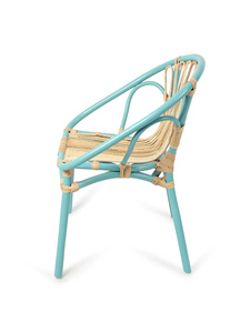 Se aceptan pedidos personalizados - Silla infantil de ratán azul cielo de alta calidad - Tejida con ratán natural, muebles infantiles. - Product Image 5