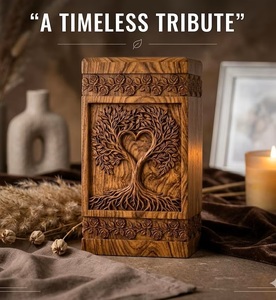Tree of Life Custom Handmade Urn - Wooden Urns for Human Ashes - Cremation Urns for Adult Ashes – <b>Memorial</b> urn <b>box</b> for ashes-kee - Product Image 4
