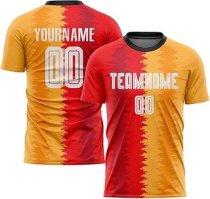 Maillot de football personnalisé 100% polyester unisexe col en V manches courtes séchage rapide respirant dernières tendances prix bas - Product Image 2