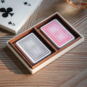 Boîte de rangement pour cartes à jouer personnalisée, design minimaliste rectangulaire, porte-cartes de poker gravé, organisateur à un seul niveau, décoratif - Product Image 4