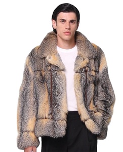 <b>Men's</b> Faux Fox Fur Overcoat Turn-down Collar Regular Sleeve Solid Color Thick <b>Long</b> Outerwear - Product Image 5