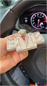 Pendentif personnalisé en argent 925 avec initiale de nom, serti de moissanite VVS taille brillant, bijou hip-hop raffiné, cadeau unisexe - Product Image 3