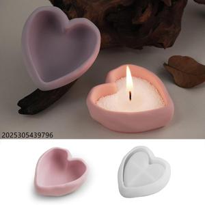 Molde de Silicona para Velas, Mini Tazón con Forma de Corazón Irregular, para Velas de Yeso, Cemento y Resina - Product Image 3