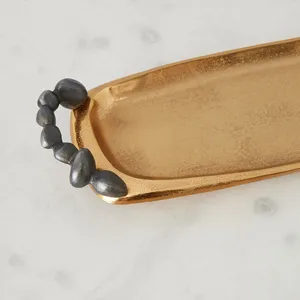 Plateau de rangement élégant en aluminium fait main ZAHID EXPORTS ZE-3269I, design zen asiatique, pour Noël, hôtels, buffets, restaurants, décoration - Product Image 4