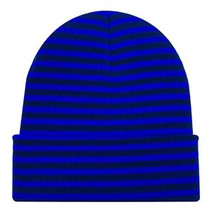 Gorro de punto a rayas para hombre, gorro de invierno con puño, gorro informal de acrílico acanalado - Product Image 1