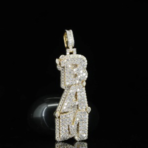 Vertical Letter <b>Pendant</b> Custom Name Moissanite Chain <b>Pendant</b> <b>Initial</b> Letters Vvs Moissanite <b>Pendant</b> Pass Diamond Tester <b>Pendant</b> - Product Image 4