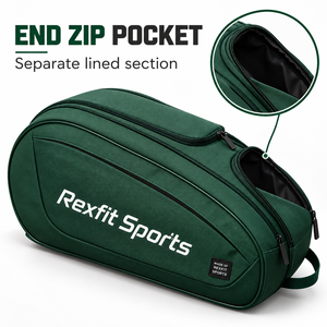 Bolsa de Raqueta de Squash Rexfit Sports Personalizada de Malla Negra con Correa Ajustable, Bolsillo Lateral con Cremallera, Impermeable, para Entrenamiento, Cancha y Viajes - Product Image 6