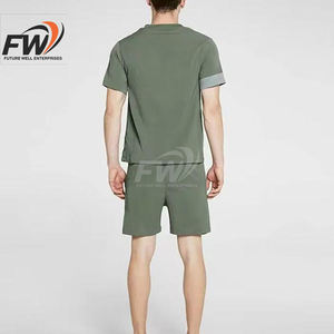 Conjuntos de Verano para Hombre al por Mayor, Transpirables, Lisos, Camisetas de Manga Corta y Pantalones Cortos, Personalizables, Poliéster/Algodón - Product Image 2