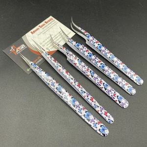 Pince à cils en acier inoxydable durable imprimé papillon ASB testée à la main grande quantité de cils Volume pointu de haute qualité - Product Image 3