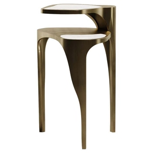 Trending Best Selling Brass Side table <b>small</b> in brass & semi-precious stone luxury modern sculptural accent table - Product Image 1