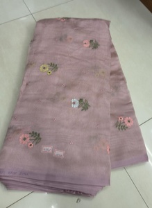 Tela de poliéster Kota a cuadros con bordado multihilo sin coser para vestidos, saris, trajes y ropa étnica para mujer, venta al por mayor. - Product Image 4